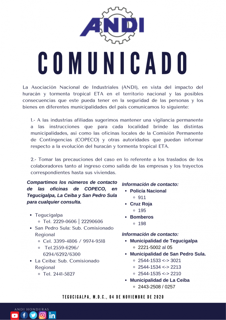 Comunicado | Emergencia Nacional