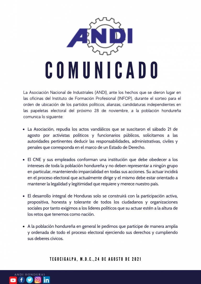 COMUNICADO | SOBRE SORTEO ELECTORAL